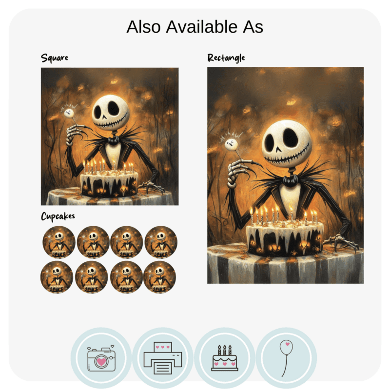 Jack Skellington Birthday Edible Cake Topper - Image 2